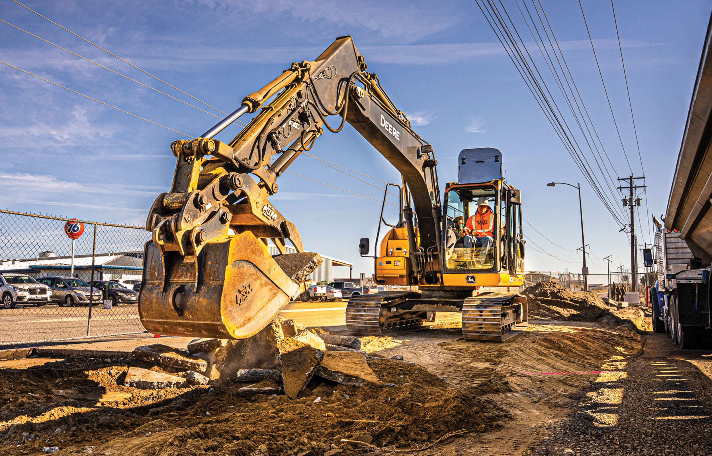 VBX-Excavating-Job-Site excavator moving earth